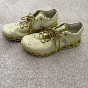 On Running Athletic Shoes in Yellow/Green